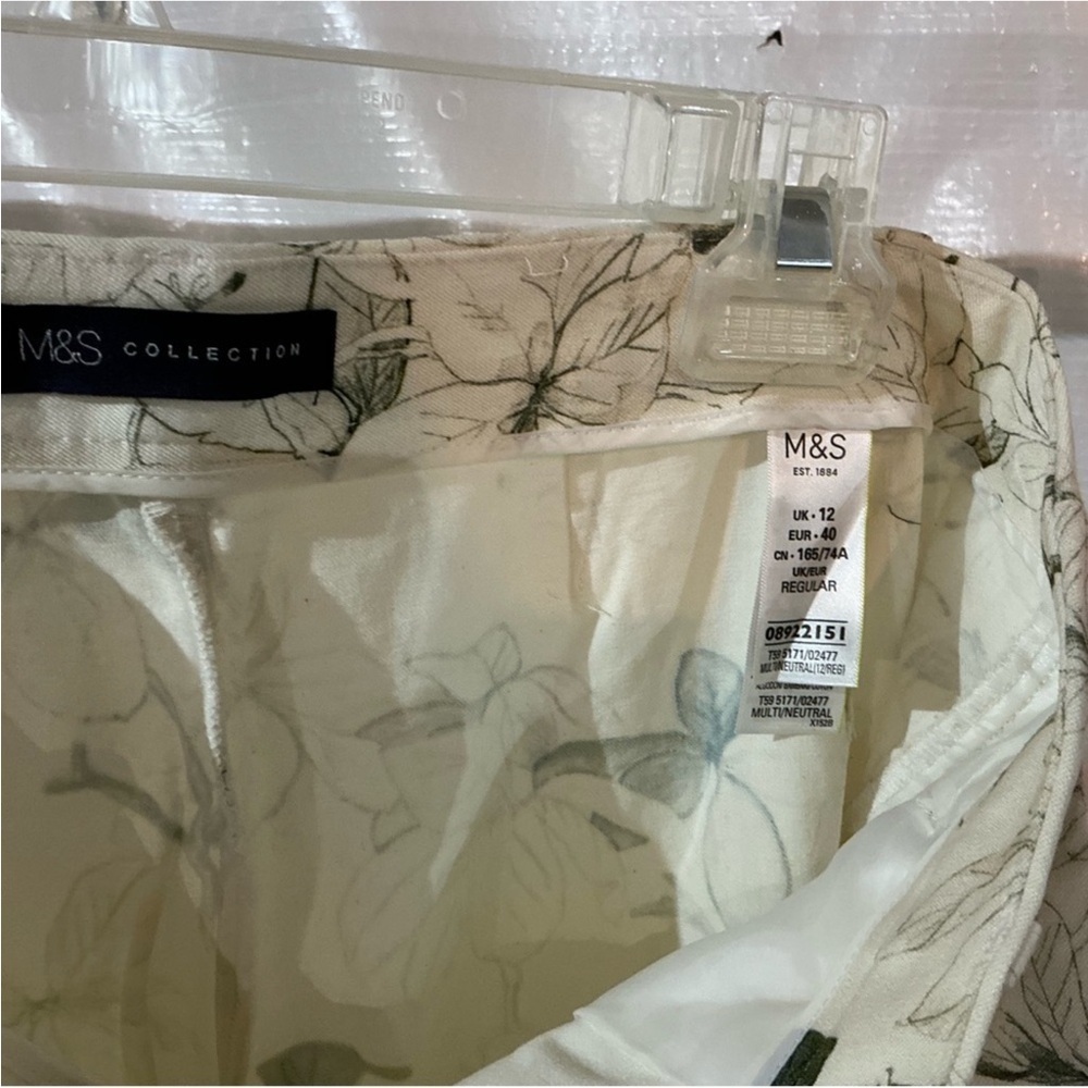 Marks & Spencer floral Cream and Black Chinos for Effortless Style - Picture 4 of 5
